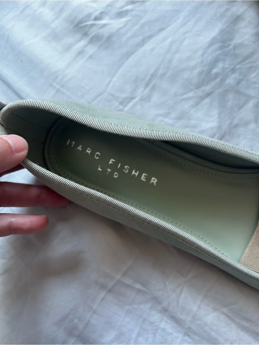 Marc Fisher Light Green Ubet Suede Ballet Flats